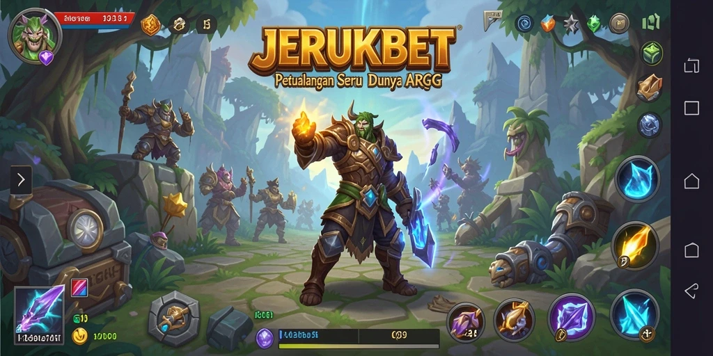 Screenshot gameplay ARPG JERUKBET menampilkan pertarungan seru dan karakter yang dinamis.
