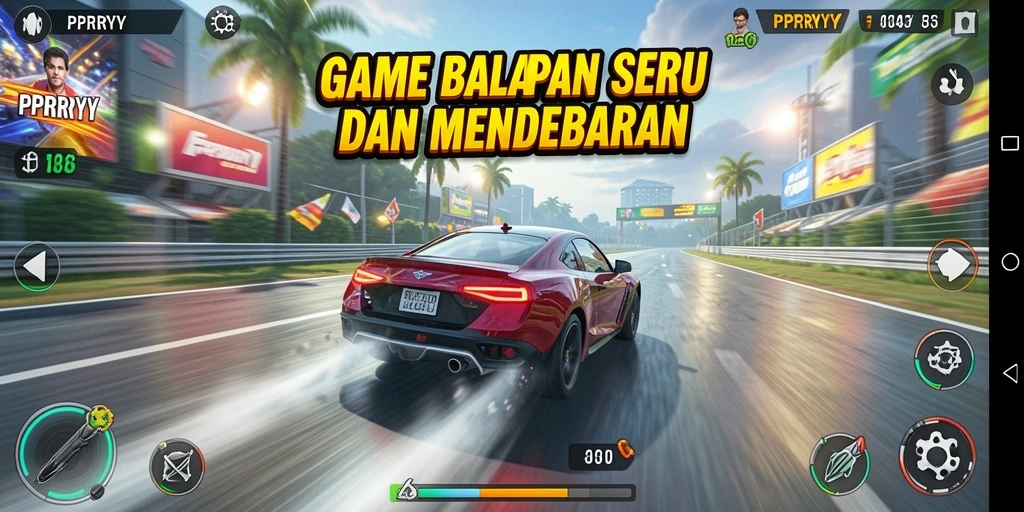 Tampilan balapan mendebarkan di PPRRYY dengan mobil tercepat.